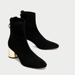 ZARA GOLD HEEL BOOTS